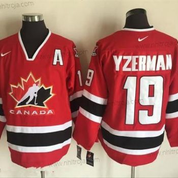 Nike Herrar 2002 Team Kanada #19 Steve Yzerman Röd Olympic Retro Stitched Hockey Tröjor