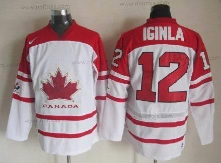 Nike Herrar 2010 Olympics Kanada #12 Jarome Iginla Vit Tröjor