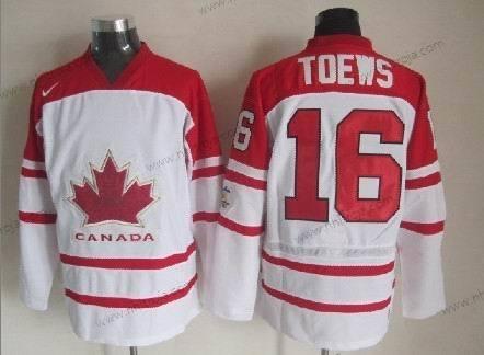 Nike Herrar 2010 Olympics Kanada #16 Jonathan Toews Vit Tröjor