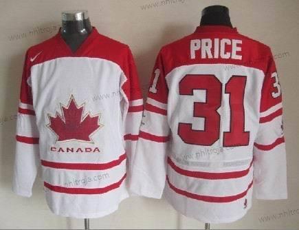 Nike Herrar 2010 Olympics Kanada #31 Carey Price Vit Tröjor