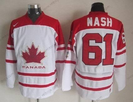 Nike Herrar 2010 Olympics Kanada #61 Rick Nash Vit Tröjor