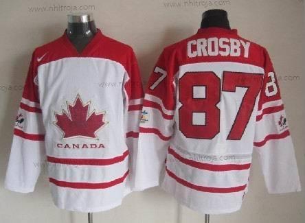 Nike Herrar 2010 Olympics Kanada #87 Sidney Crosby Vit Tröjor