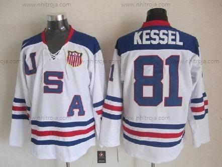 Nike Herrar 2010 Olympics USA #81 Phil Kessel Vit Tröjor