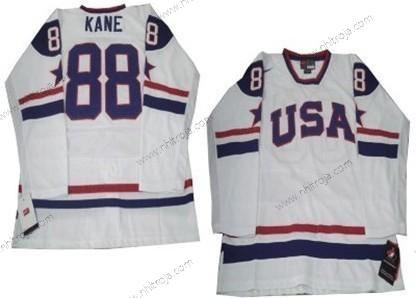 Nike Herrar 2010 Olympics USA #88 Patrick Kane Vit Transverse Letter Tröjor