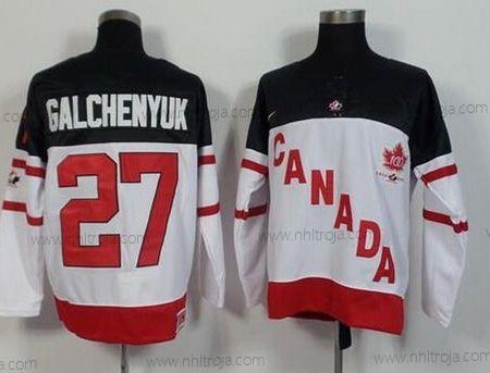 Nike Herrar 2014/15 Team Kanada #27 Alex Galchenyuk Vit 100th Jubileum Tröjor