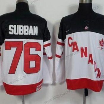 Nike Herrar 2014/15 Team Kanada #76 P.K. Subban Vit 100th Jubileum Tröjor