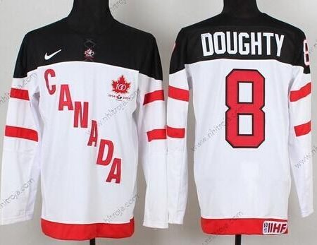 Nike Herrar 2014/15 Team Kanada #8 Drew Doughty Vit 100th Tröjor