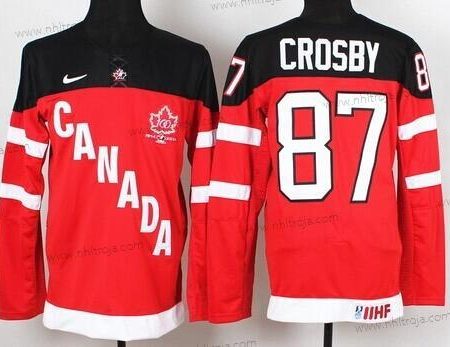 Nike Herrar 2014/15 Team Kanada #87 Sidney Crosby Röd 100th Tröjor