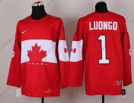 Nike Herrar 2014 Olympics Kanada #1 Roberto Luongo Röd Tröjor