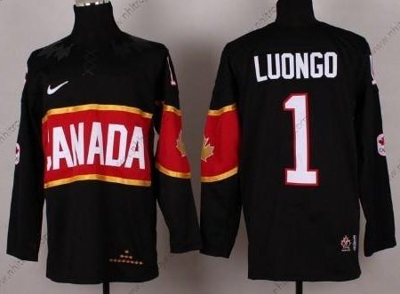 Nike Herrar 2014 Olympics Kanada #1 Roberto Luongo Svart Tröjor