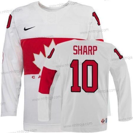 Nike Herrar 2014 Olympics Kanada #10 Patrick Sharp Vit Tröjor