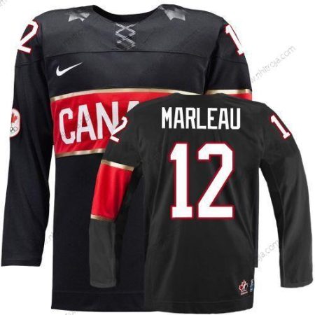 Nike Herrar 2014 Olympics Kanada #12 Patrick Marleau Svart Tröjor