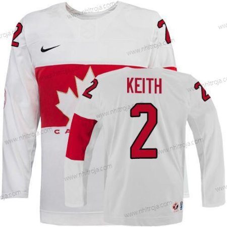 Nike Herrar 2014 Olympics Kanada #2 Duncan Keith Vit Tröjor