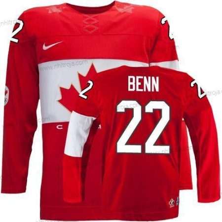 Nike Herrar 2014 Olympics Kanada #22 Jamie Benn Röd Tröjor