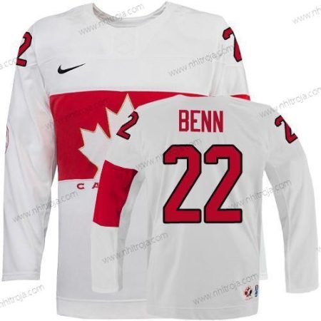 Nike Herrar 2014 Olympics Kanada #22 Jamie Benn Vit Tröjor