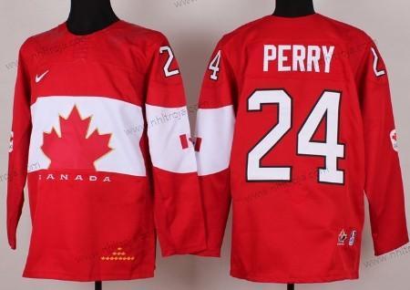 Nike Herrar 2014 Olympics Kanada #24 Corey Perry Röd Tröjor