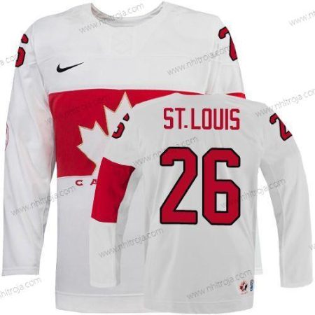 Nike Herrar 2014 Olympics Kanada #26 Martin St. Louis Vit Tröjor