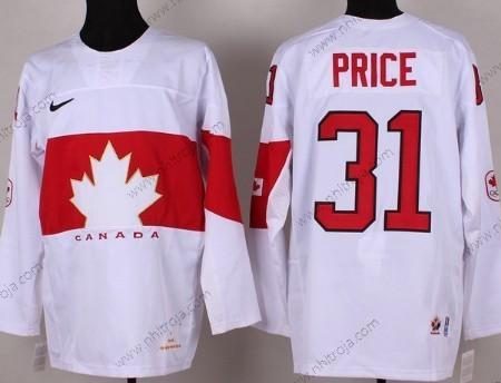 Nike Herrar 2014 Olympics Kanada #31 Carey Price Vit Tröjor