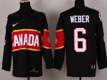 Nike Herrar 2014 Olympics Kanada #6 Shea Weber Svart Tröjor