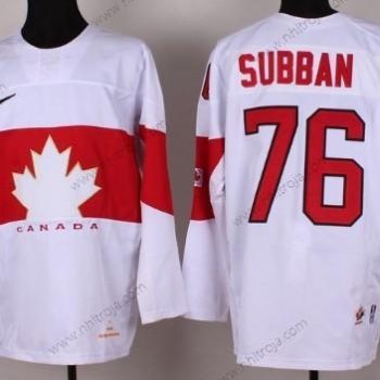 Nike Herrar 2014 Olympics Kanada #76 P.K. Subban Vit Tröjor