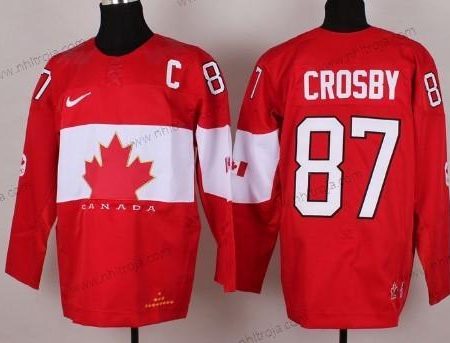 Nike Herrar 2014 Olympics Kanada #87 Sidney Crosby Röd Tröjor