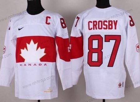 Nike Herrar 2014 Olympics Kanada #87 Sidney Crosby Vit Tröjor