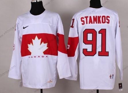 Nike Herrar 2014 Olympics Kanada #91 Steven Stamkos Vit Tröjor