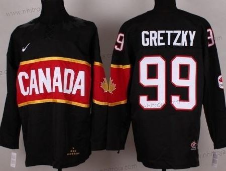 Nike Herrar 2014 Olympics Kanada #99 Wayne Gretzky Svart Tröjor