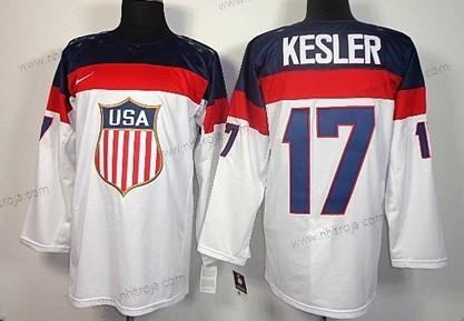 Nike Herrar 2014 Olympics USA #17 Ryan Kesler Vit Tröjor