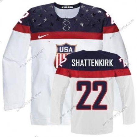 Nike Herrar 2014 Olympics USA #22 Kevin Shattenkirk Vit Tröjor