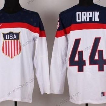 Nike Herrar 2014 Olympics USA #44 Brooks Orpik Vit Tröjor