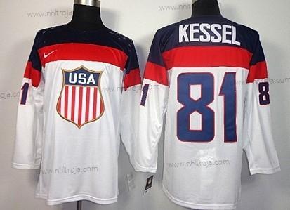 Nike Herrar 2014 Olympics USA #81 Phil Kessel Vit Tröjor