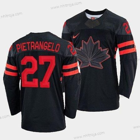 Nike Herrar Alex Pietrangelo Kanada Hockey Svart 2022 Beijing Vinter Olympic #27 Alternativ Rrplica Tröjor