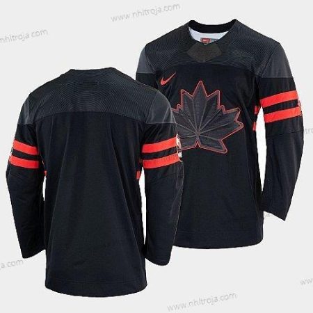 Nike Herrar Blank Kanada Hockey Svart 2022 Beijing Vinter Olympic Alternativ Rrplica Tröjor