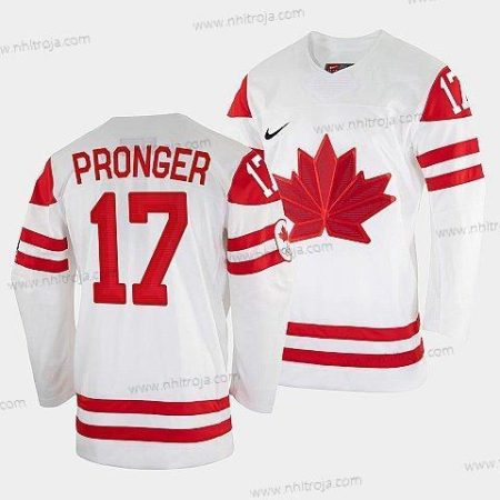 Nike Herrar Chris Pronger Kanada Hockey Vit 2022 Vinter Olympic #17 Salt Lake City Tröjor