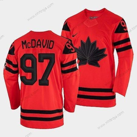 Nike Herrar Connor Mcdavid Kanada Hockey Röd 2022 Beijing Vinter Olympic #97 Rrplica Borta Tröjor