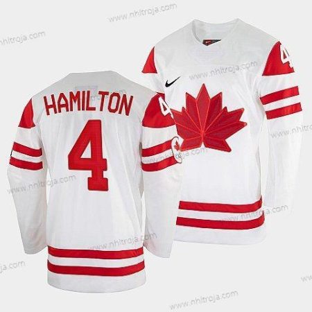 Nike Herrar Dougie Hamilton Kanada Hockey Vit 2022 Beijing Vinter Olympic #4 Hemma Tröjor