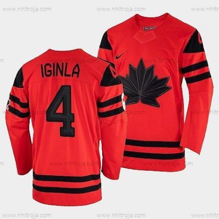 Nike Herrar Kanada Hockey Jarome Iginla Röd 2022 Vinter Olympic Guld #4 Winner Tröjor