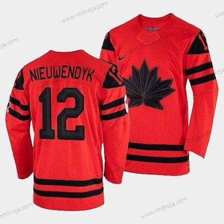 Nike Herrar Kanada Hockey Joe Nieuwendyk Röd 2022 Vinter Olympic #12 Guld Winner Tröjor