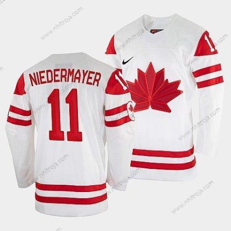 Nike Herrar Scott Niedermayer Kanada Hockey Vit 2022 Vinter Olympic #11 Salt Lake City Tröjor