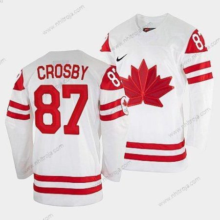 Nike Herrar Sidney Crosby Kanada Hockey Vit 2022 Beijing Vinter Olympic #87 Rrplica Hemma Tröjor