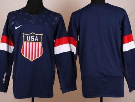 Nike Herrar Skräddarsydda 2014 Olympics USA Marin Blå Tröjor