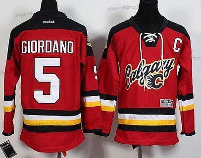 Ungdomen Calgary Flames #5 Mark Giordano Röd Premier Alternativ Hockey Tröjor