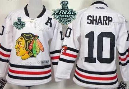 Ungdomen Chicago Blackhawks #10 Patrick Sharp 2015 Stanley Cup 2015 Vinter Klassisk Vit Tröjor