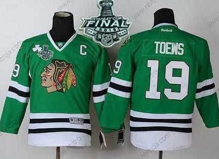 Ungdomen Chicago Blackhawks #19 Janathan Toews 2015 Stanley Cup Grön Tröjor