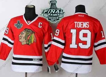 Ungdomen Chicago Blackhawks #19 Janathan Toews 2015 Stanley Cup Röd Tröjor