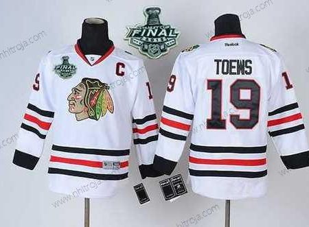 Ungdomen Chicago Blackhawks #19 Janathan Toews 2015 Stanley Cup Vit Tröjor