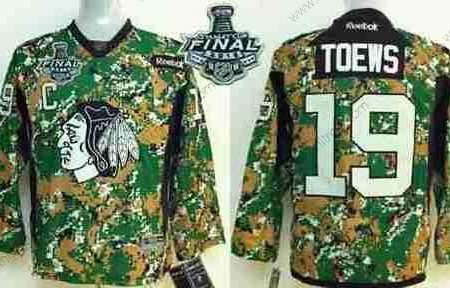 Ungdomen Chicago Blackhawks #19 Jonathan Toews 2015 Stanley Cup 2014 Camo Tröjor