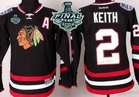 Ungdomen Chicago Blackhawks #2 Duncan Keith 2015 Stanley Cup 2014 Stadium Series Svart Tröjor