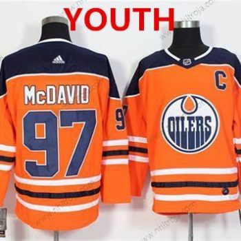 Ungdomen Edmonton Oilers #97 Connor Mcdavid Orange Autentisk Stitched NHL Hemma Tröjor